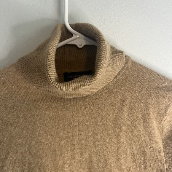 Lord & Taylor Womens 100% Cashmere Turtleneck Sweater Sz S Brown Preppy Flaw - Picture 5 of 12